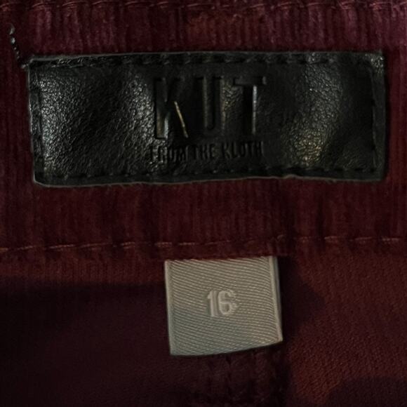 Kut From The Kloth jeans Karen Baby bootcut corduroy burgundy size 16 - Picture 4 of 6